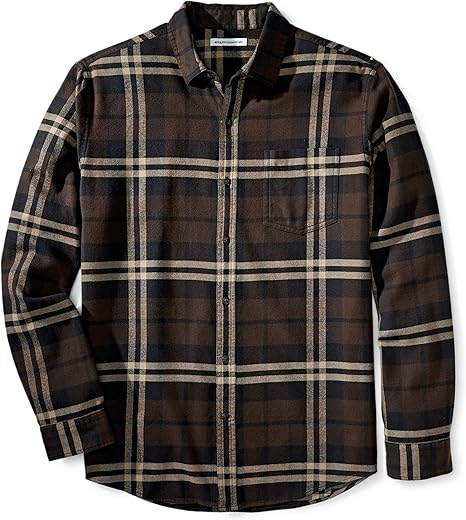 Amazon Com Amazon Essentials Men S Regular Fit Long Sleeve Plaid