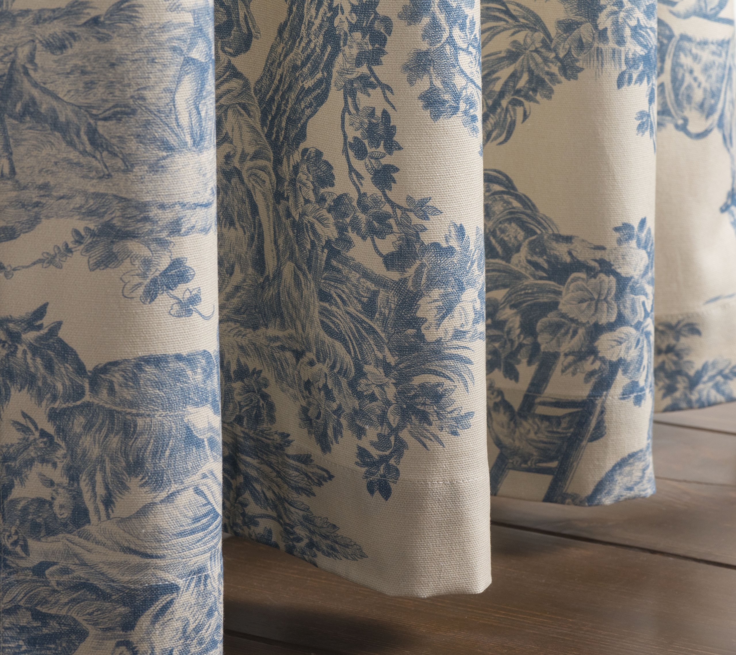 Maison d' Hermine The Miller 100 Cotton Toile Blue Curtain 50 Inch by