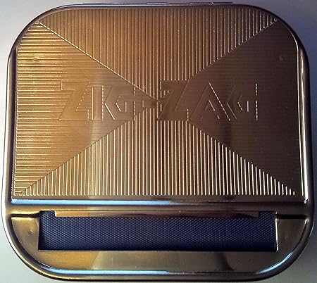 OCB Zig-ZAG Rolling Box perfekte Zigaretten Drehmaschine, Chrom, Silber, 8 x 8 x 2 cm