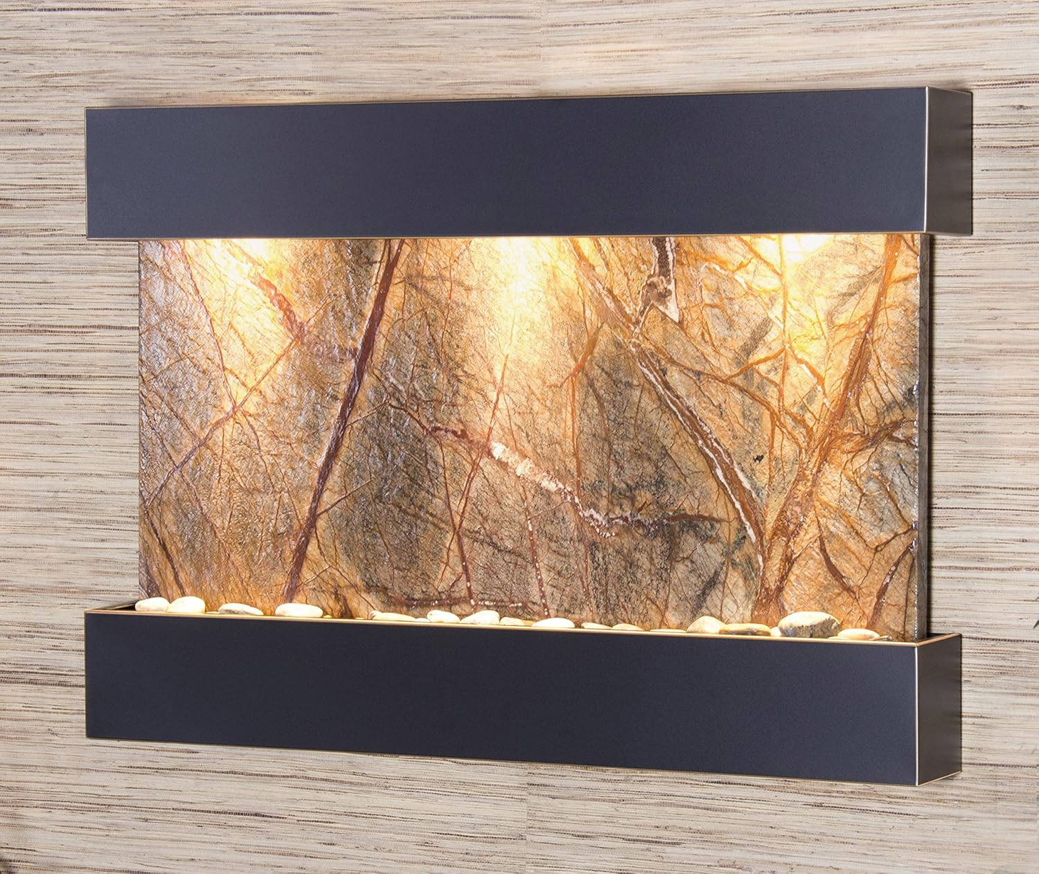 Reflection Creek Water Feature with Blackened Copper Trim and Square Edges (Natural Multi-Color Slate): Home & Kitchen