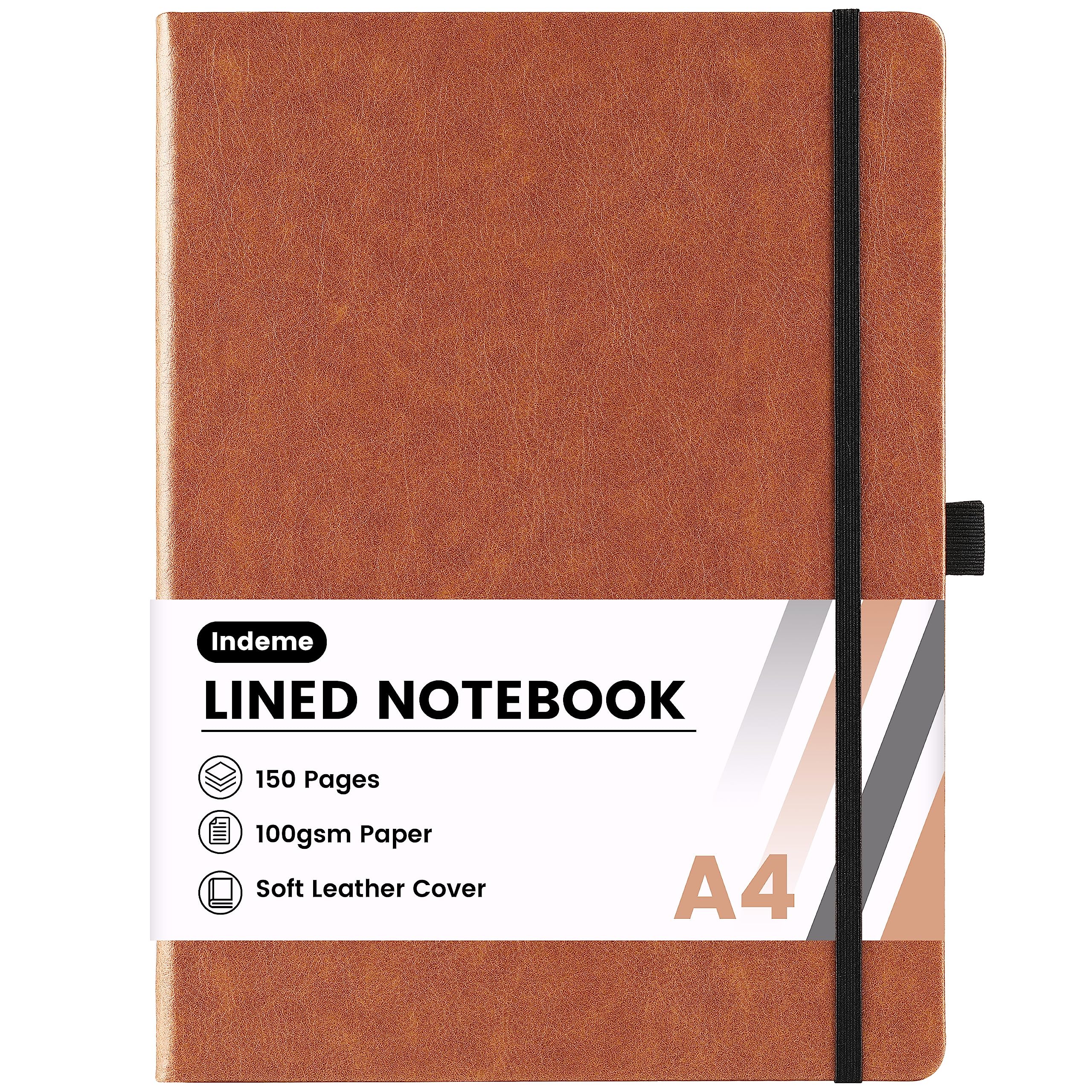 A4 Notebook - Notebook A4 with 144 Pages Premium Paper, Faux Leather Classic Writing Notebook Journal, 8.35" X 11.45", Hardcover, Brown