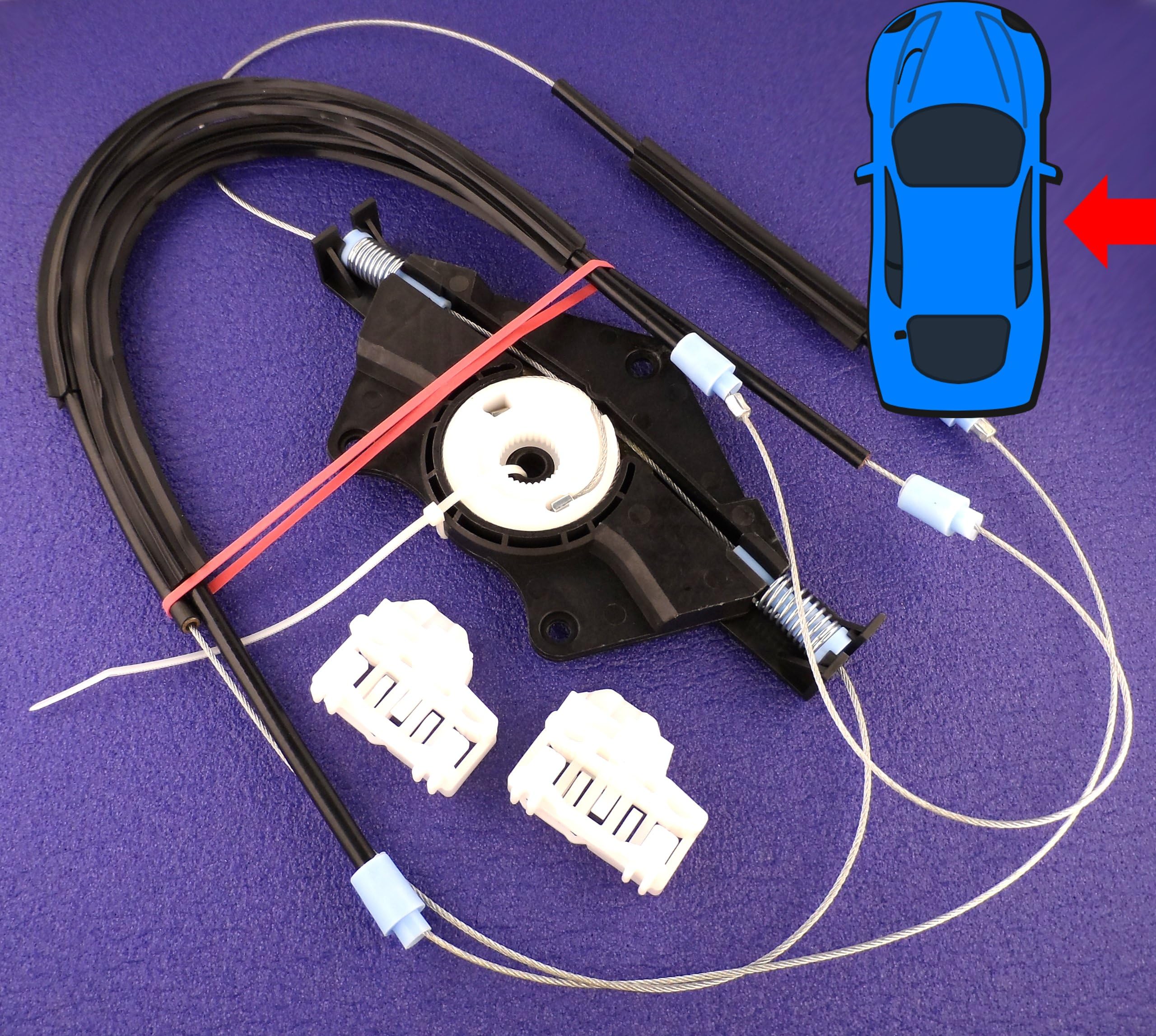 VW Passat Electric Window Regulator Repair Kit- Front Right Drivers Window (Cables, Winder, Fastenings) - FREE FIRST CLASS UK POSTAGE!