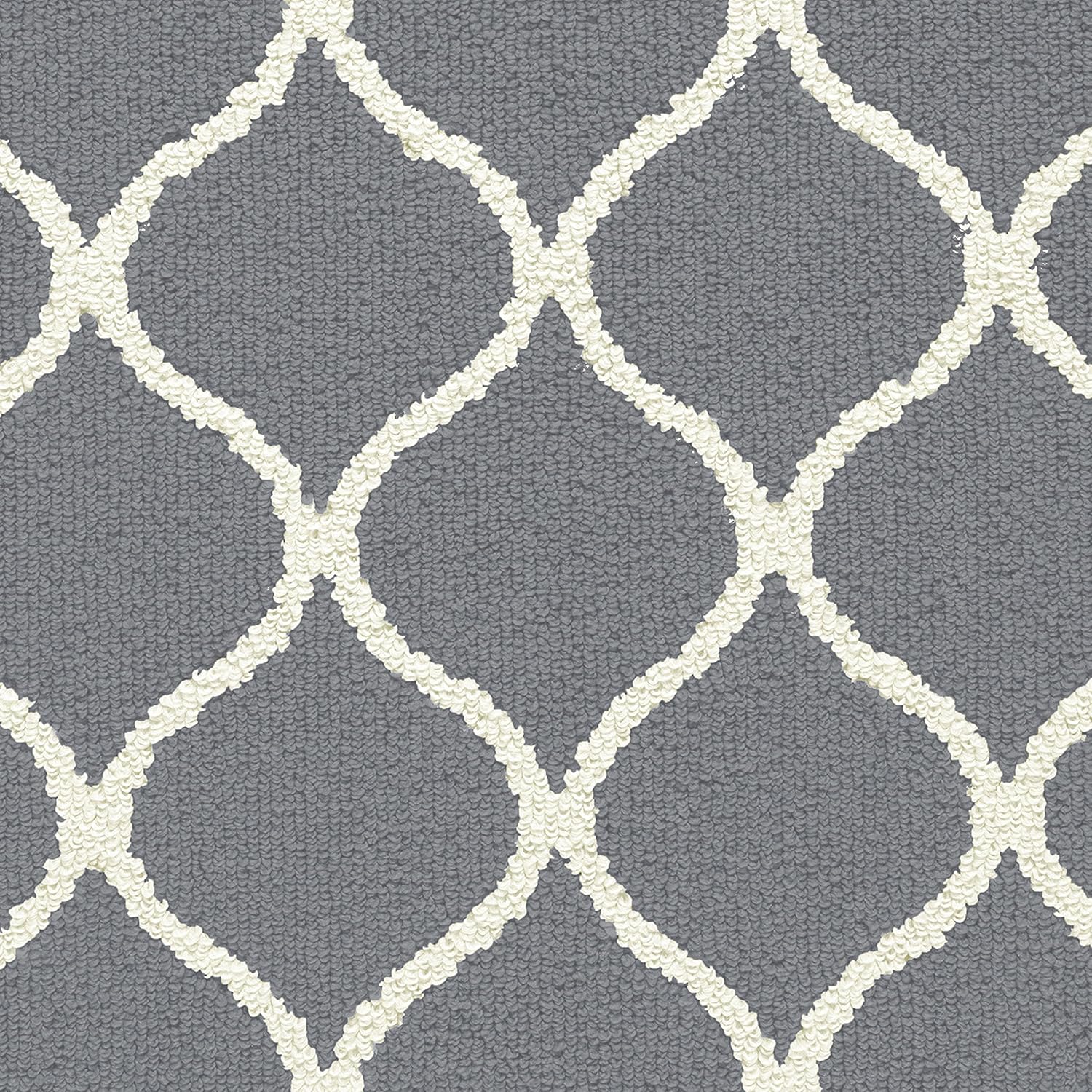Maples Rugs Rebecca Contemporary Kitchen Rugs Non Skid Accent Area Carpet [Made in USA], 1'8 x 2'10, Grey/White: Furniture & Decor