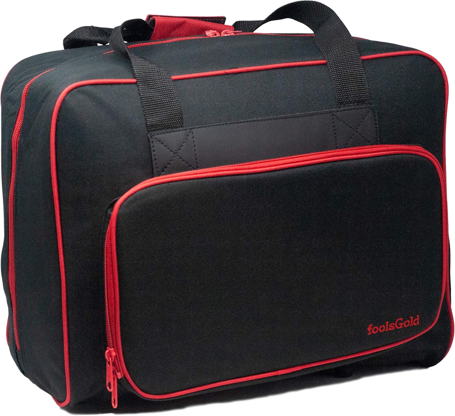 foolsGold Pro Thick Padded Sewing Machine Bag Carry Case (Black/Red