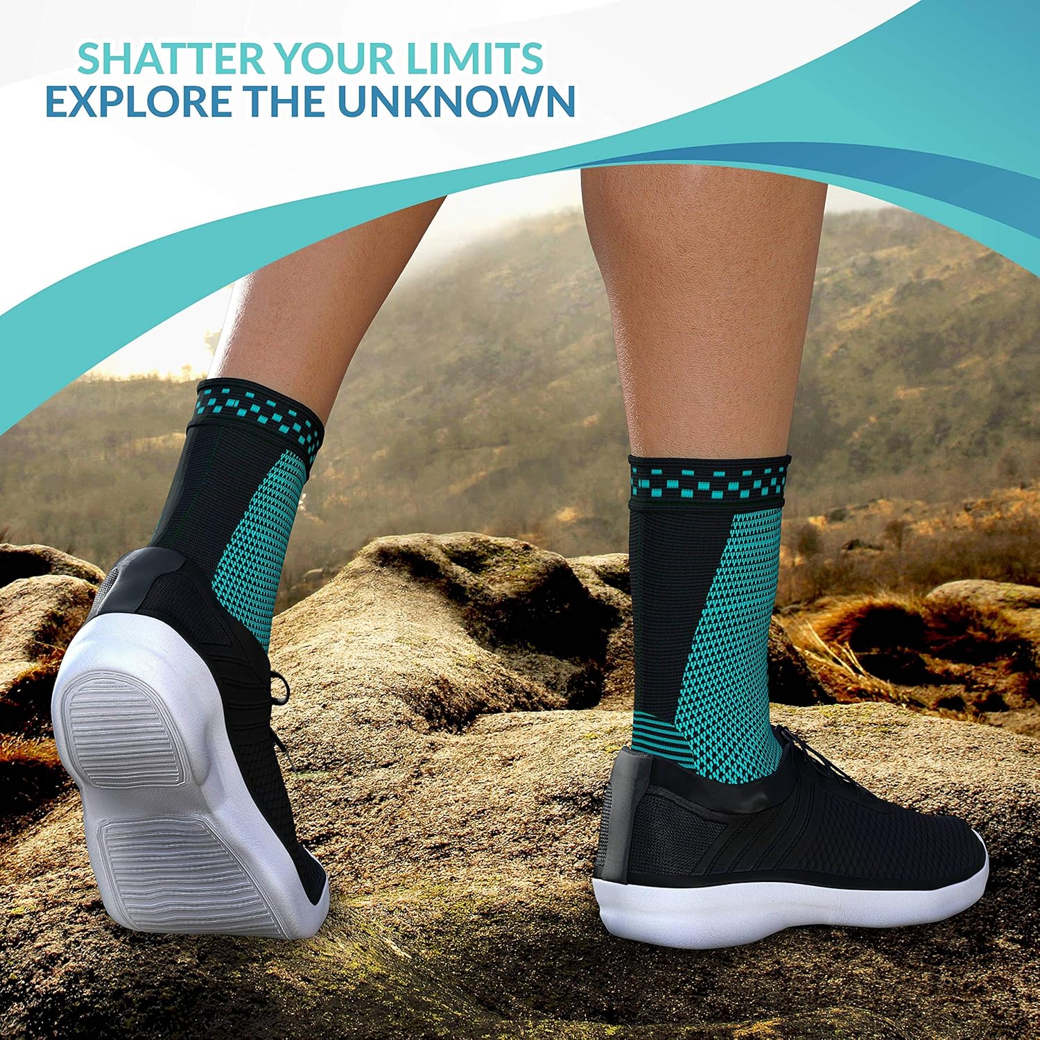 Modvel 2 Pack Ankle Brace Compression Sleeve | Injury Recovery, Joint Pain and More | Achilles Tendon Support, Plantar Fasciitis Foot Socks with Arch Support: Sports & Outdoors
