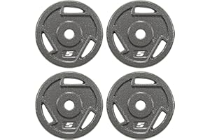 Signature Fitness Cast Iron Plate Weight Plate for Strength Training and Weightlifting, Olympic or Standard, Multiple Sizes