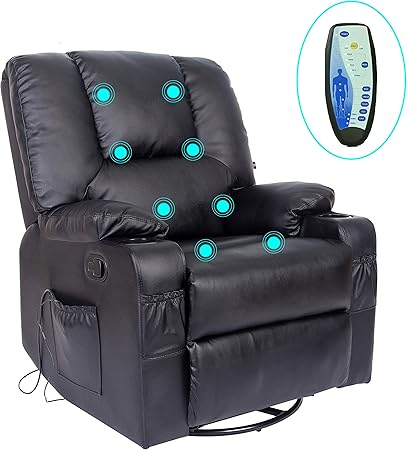 Cherry Tree Furniture All In One Luxury Leather Swivel Massage Recliner Armchair Sofa Cup Holder Amazon Co Uk Kitchen Home