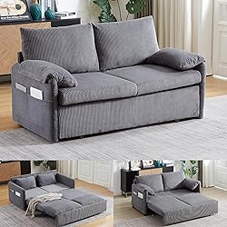 65-Inch Corduroy Loveseat Sofa with Pull Out