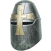 Underwraps Adult Costume Knight Helmet Adult Costume, Silver, One Size