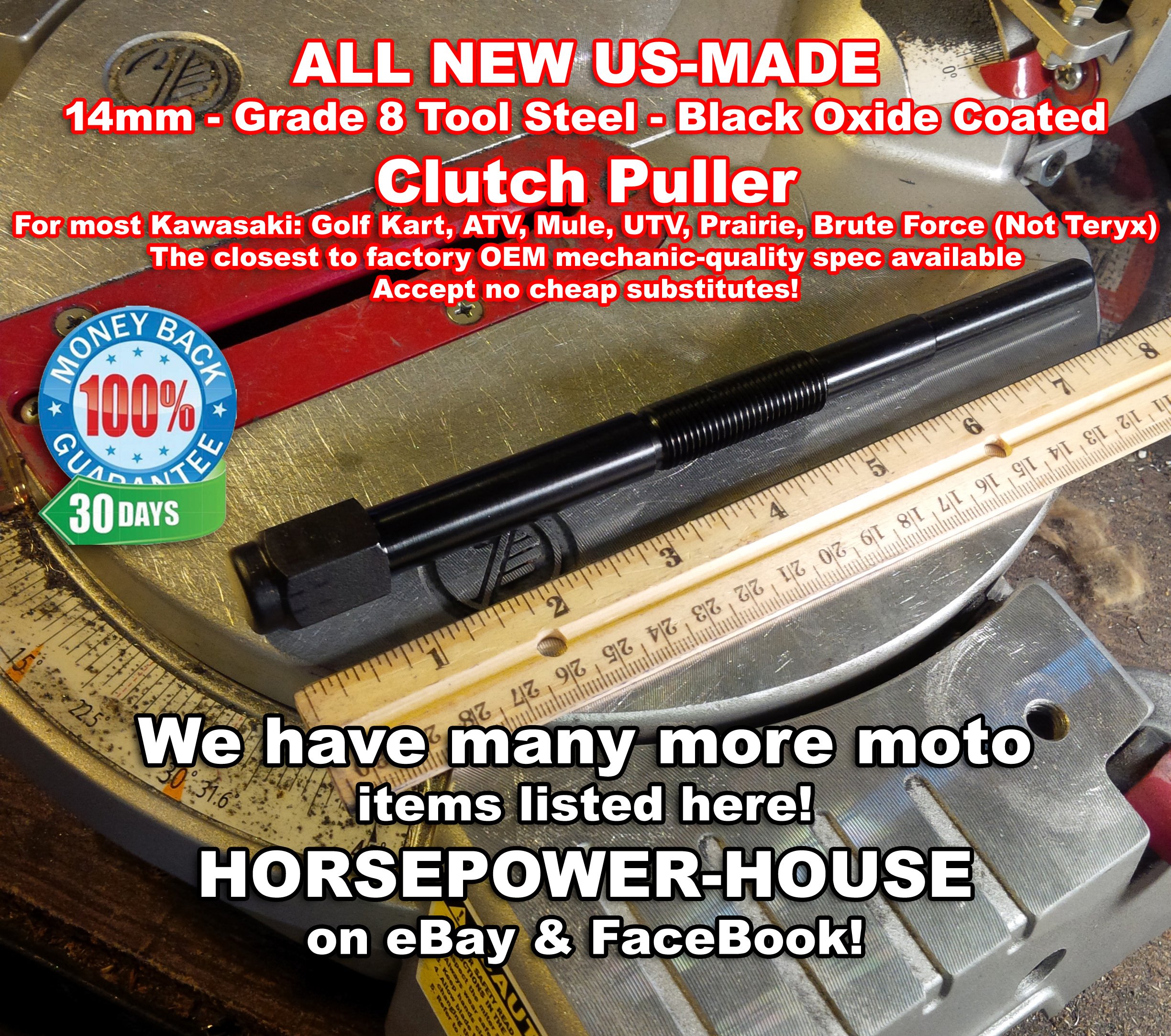 ALL NEW US MADE Professional Grade 14mm PRIMARY PULLEY PULLER BOLT TOOL for CVT PRIMARY TORQUE