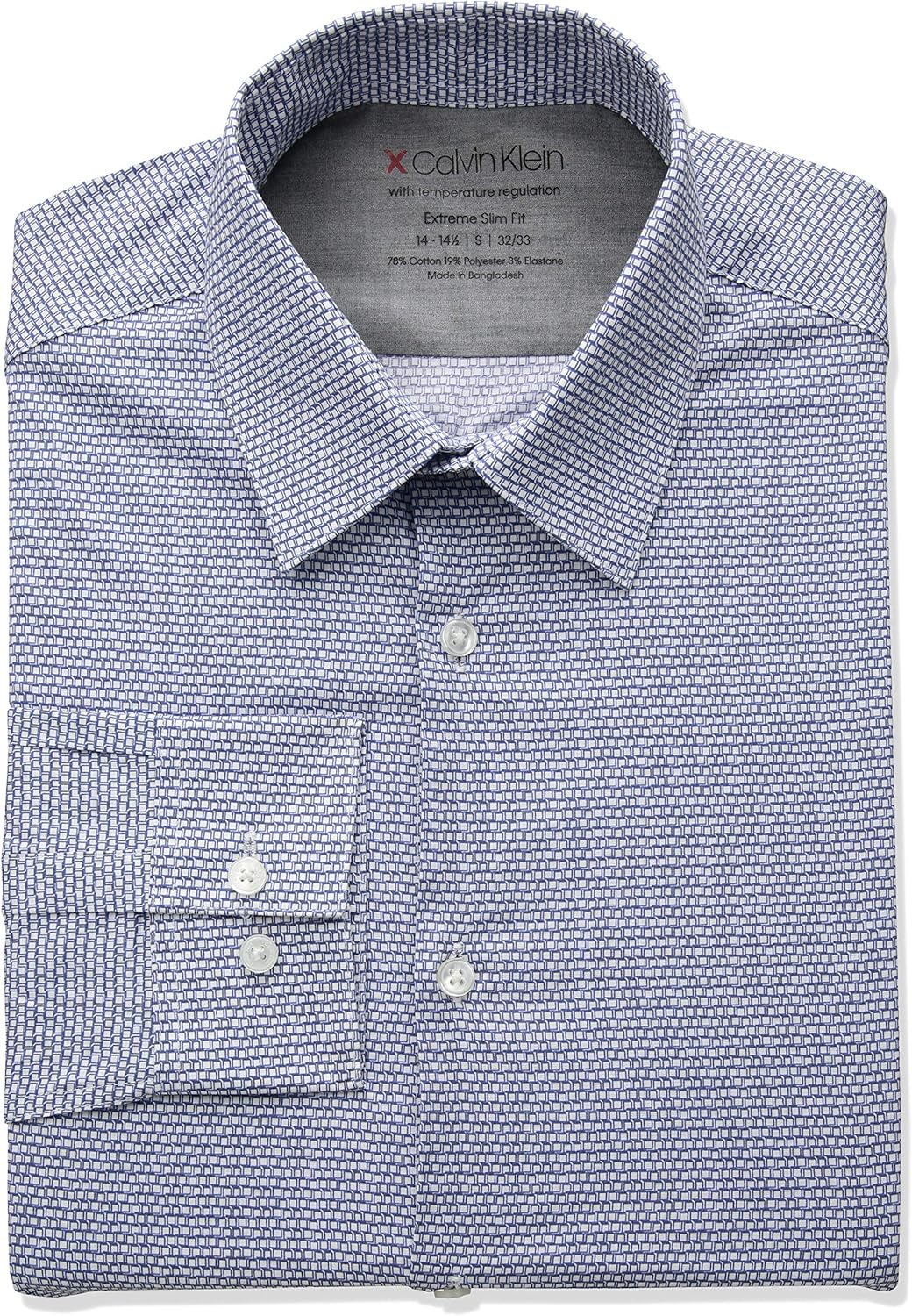 Calvin Klein Men's Dress Shirt Xtreme Slim Fit-Thermal Stretch Print at  Men’s Clothing store