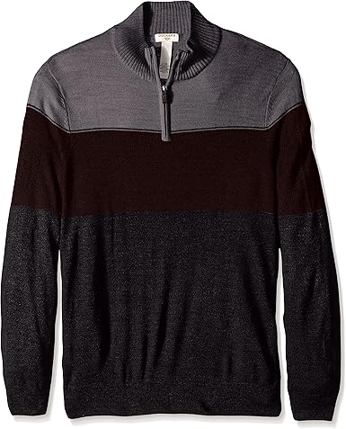 Dockers Men's Big-Tall Quarter-Zip Long-Sleeve Soft Acrylic Color-Block Sweater at Amazon Menâs 