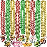 jollylife 36PCS Cinco de Mayo Fiesta Necklaces Beads Mexican Party Favors Birthday Decorations Supplies Bulk