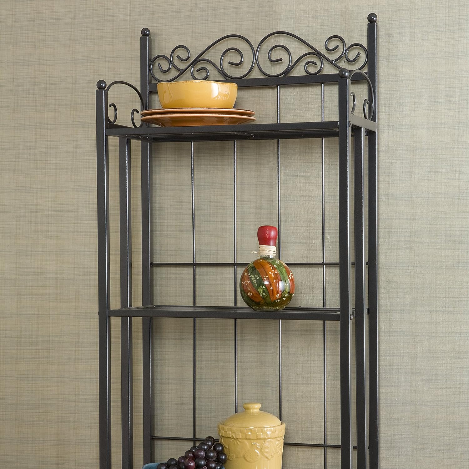 Home Decorators Collection Celtic Metal Baker' s Rack, 69.25Hx19.5W, Grey - Standing Baker's Racks