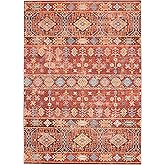 Linon Home Decor Products The Anywhere Washable Rug Joelle Red & Ivory 2' X 3' Accent Rug