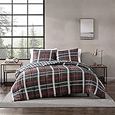 Eddie Bauer - King Comforter Set, Reversible Plaid Bedding with Matching Shams, Luxurious Bedding Set for Colder Months (Willow Dark Grey, King)