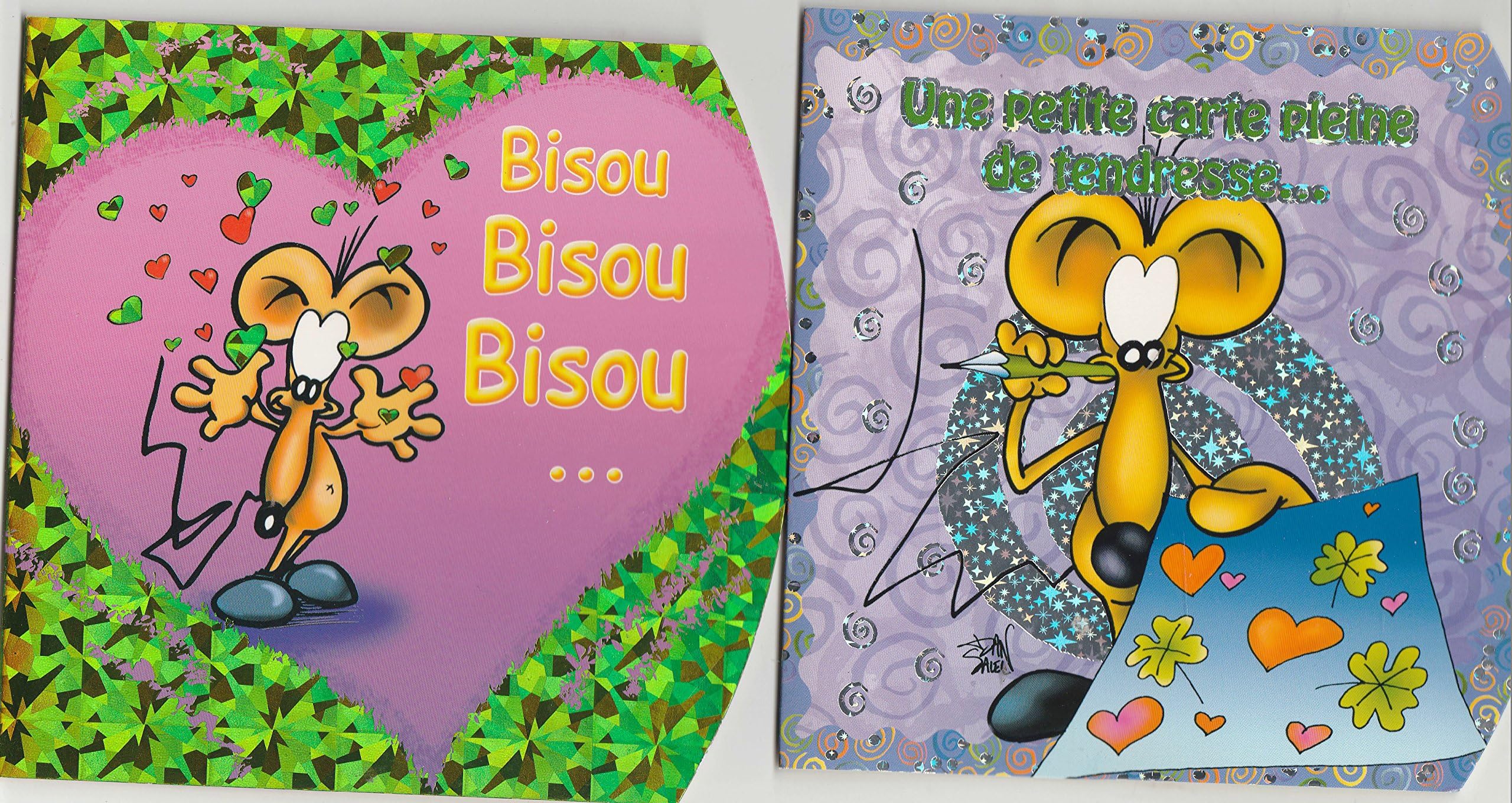 Gusset Open 3 Different Greeting Cards with Envelope Assorted Subject: Love s09b