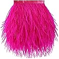 Soarer Fuchsia Feathers Fringe Trim - 2Yards 5-7inch Ostrich Feathers for DIY Sewing Clothing,Jewelry,Jewelry,Wedding,Home Party(Fuchsia)