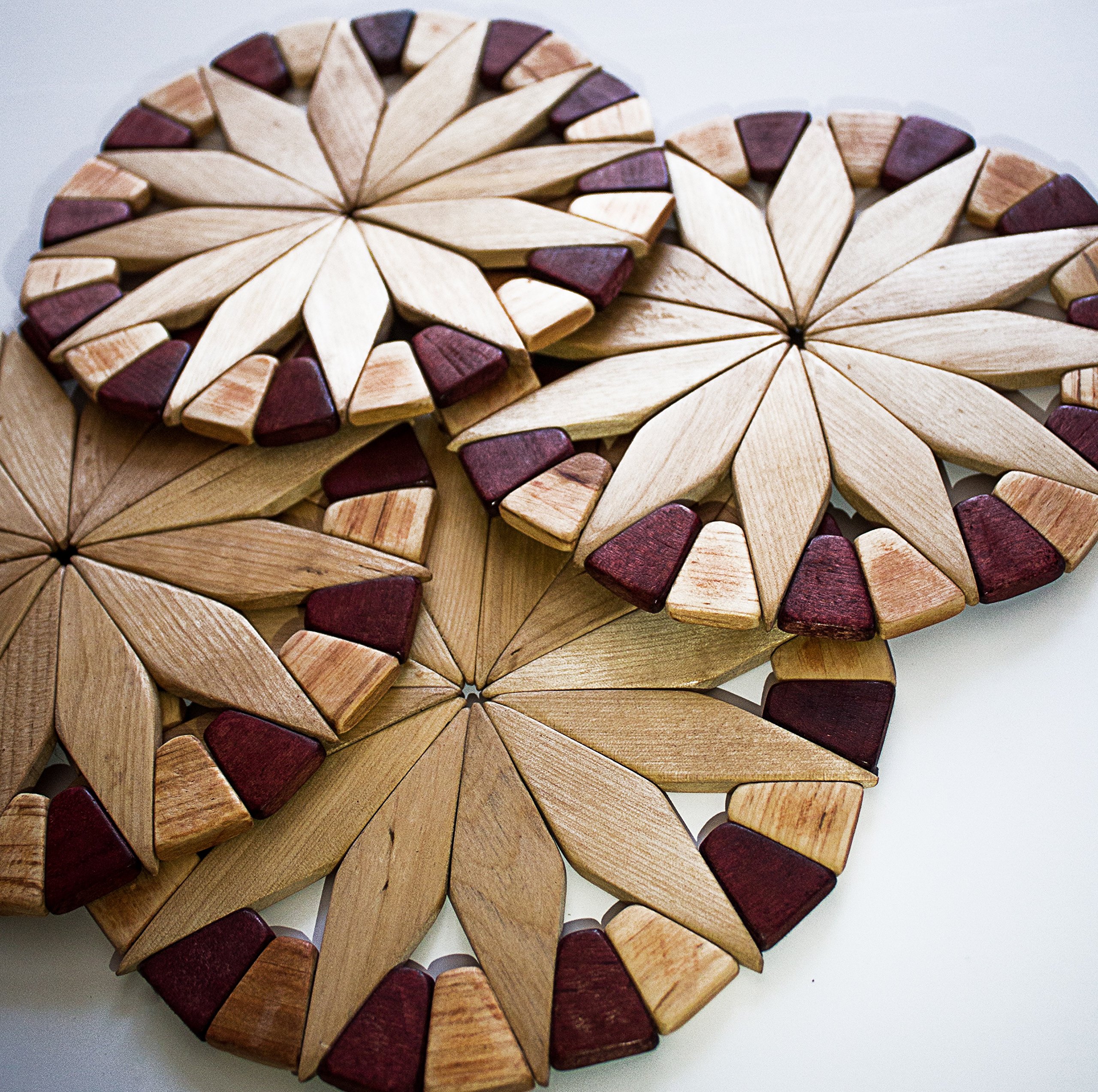 Natural Wood Trivets For Hot Dishes 2 Ecofriendly, Sturdy and