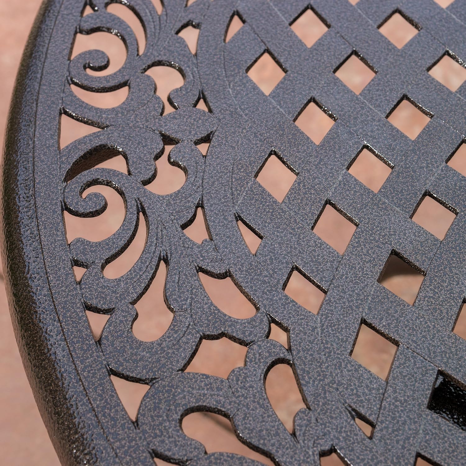 Christopher Knight Home Phoenix Cast Aluminum Round Table, Hammered Bronze : Garden & Outdoor
