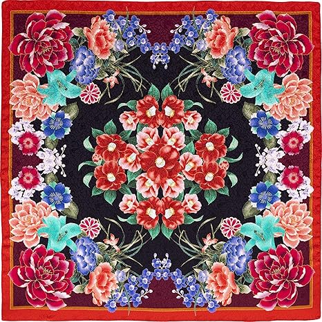 Amazon あそ美心 大椿 レッド 約105 105cm 花柄ジャカード ちりめんジャカード風呂敷 Red L あそ美心 風呂敷 通販