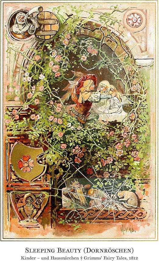 Amazon Com Extraordinary Nursery Decor By Tom Hawkins Photography Sleeping Beauty Beautiful Fine Art Print From The Brother S Grimms Fairy Tales Book Titled Kinder Und Hausmarchen 1812 11x14 Inches Posters Prints