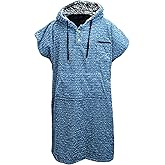 Open Road Goods Surf Poncho/Adult Hooded Towel/Wetsuit Changing Robe - Charcoal Black/Indigo Blue; Saves a Sea Turtle's Life
