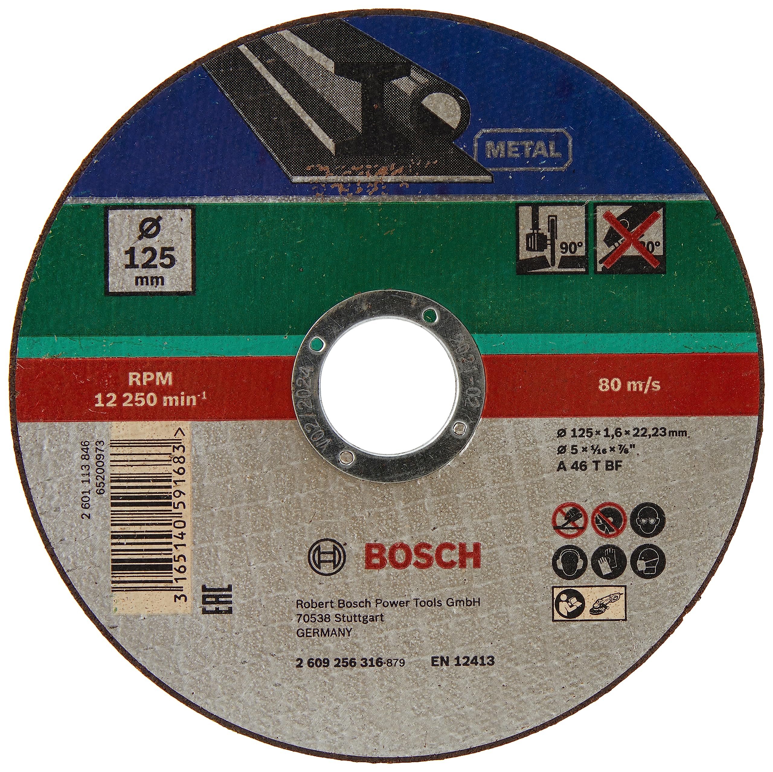 Bosch 2609256316 DIY Cutting Disc Metal 125 mm ø x 1.6 mm Straight