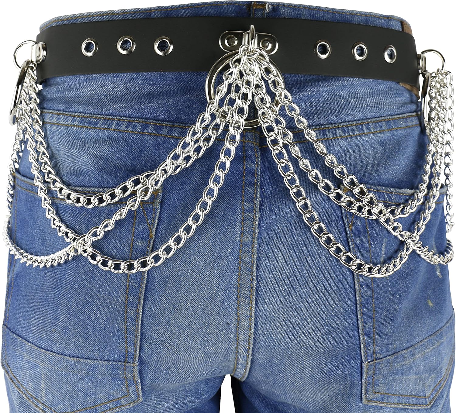 Gothic Punk Studded Handcrafted 38mm Leather Belt B863 at Amazon Men’s