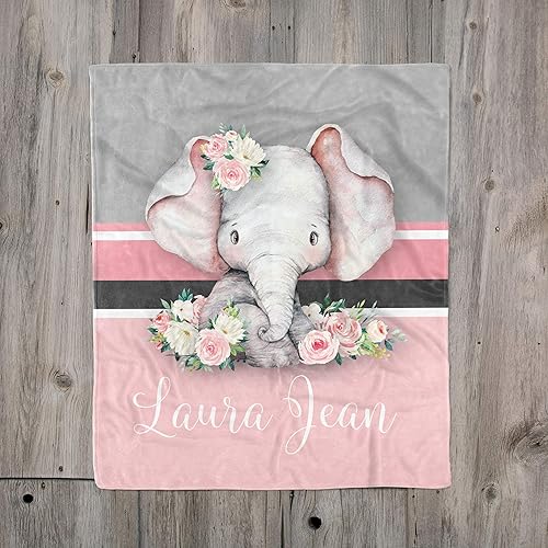 pink and gray elephant nursery