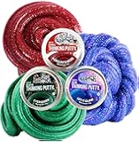 Crazy Aaron's Putty Mini Tins '2020 Holiday Trio (Christmas) Rudolph's Nose (Sparkle), Let It Glow (Glow) & Evergreen…