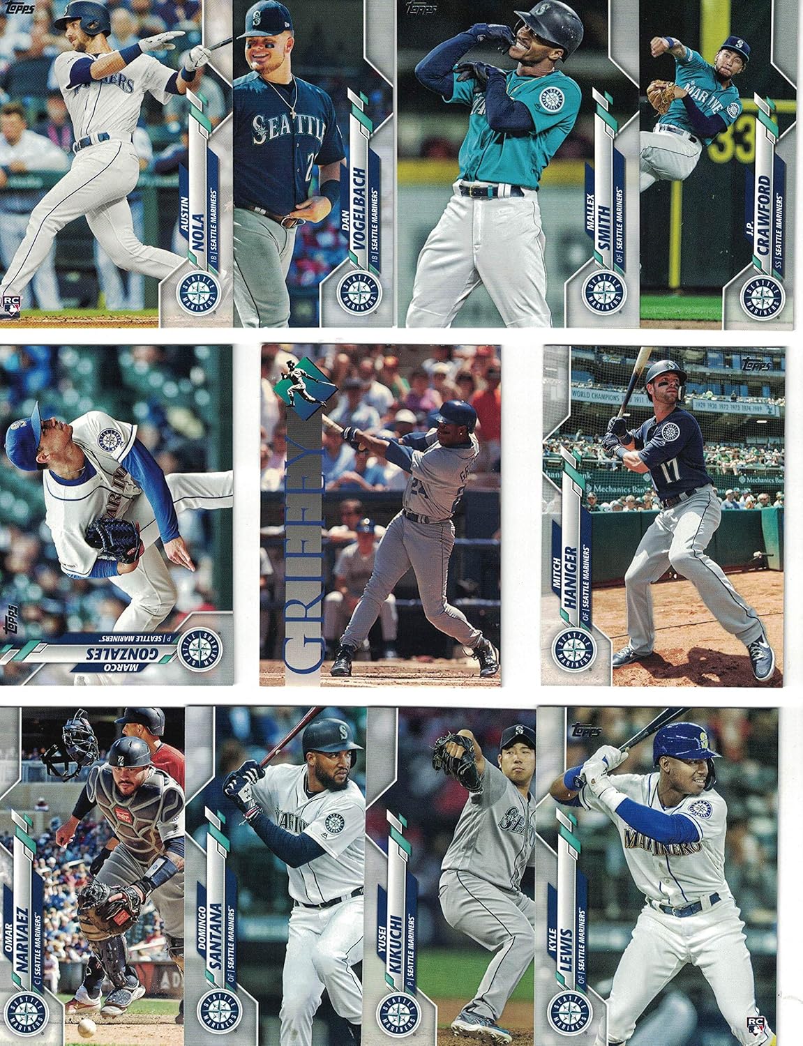 Seattle 2020 Topps Mariners Baseball Team Set! (21 Cards) Series 1 and 2. Kyle