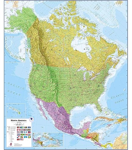 Amazon.com: National Geographic: North America Physical Wall Map