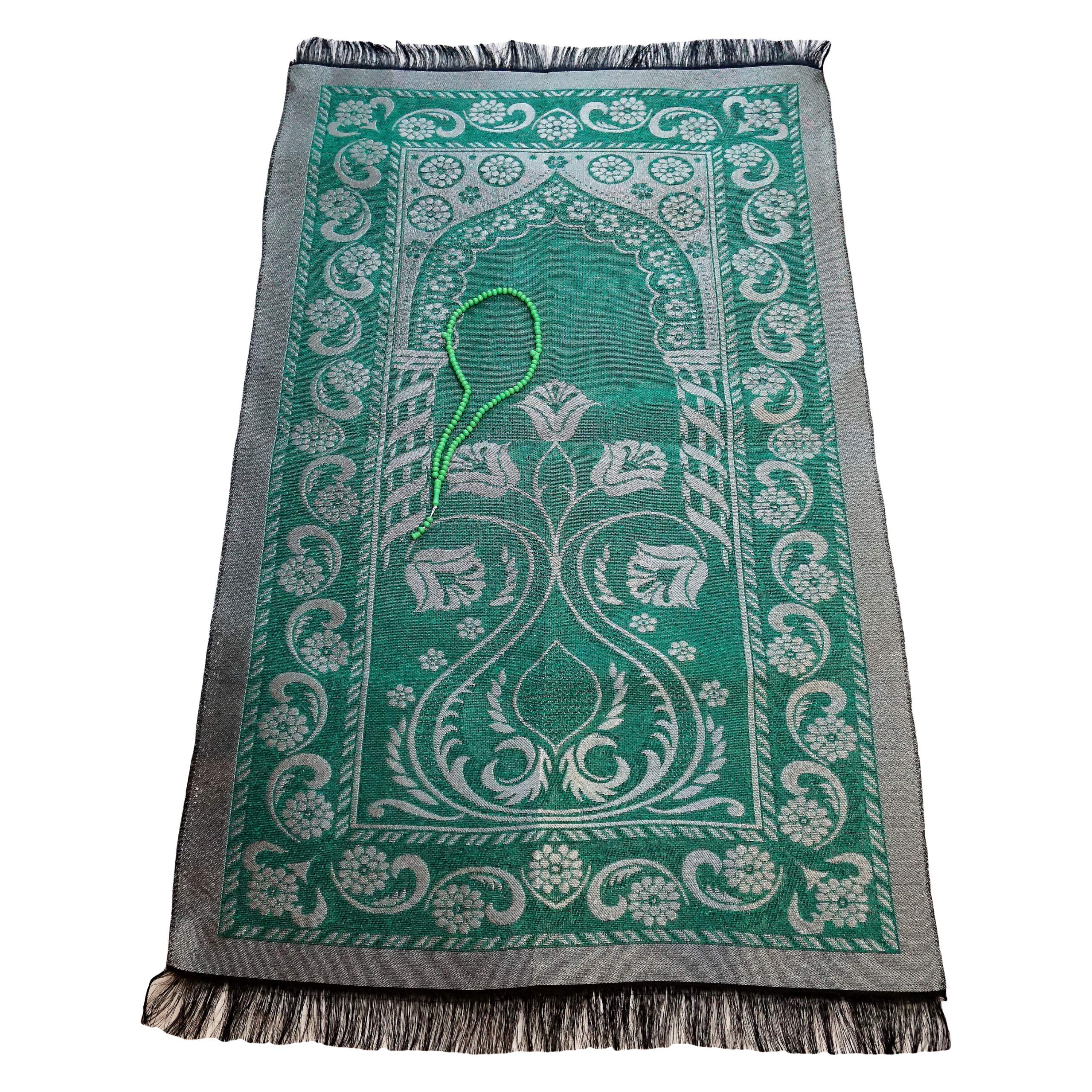 Buy Prayer Mat (+ FREE Prayer Beads Tasbih) Islamic Namaz Shiny Ottoman