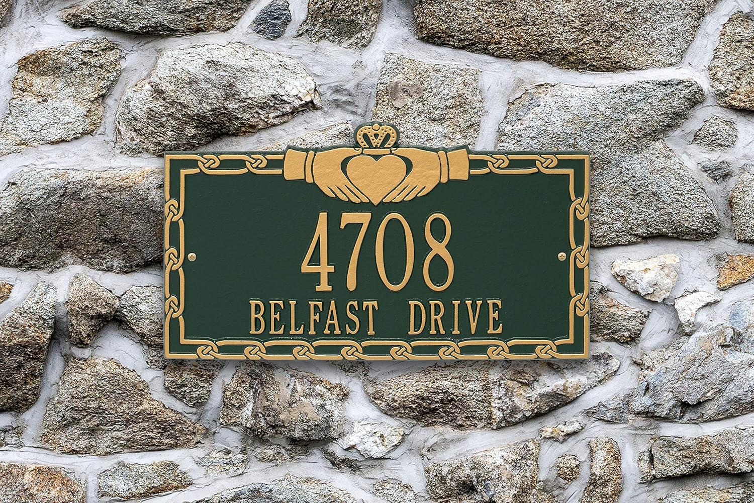 Address Signs - Claddagh Address Irish Address Plaque. Display Your Address and Street Name. Custom House Number Sign.