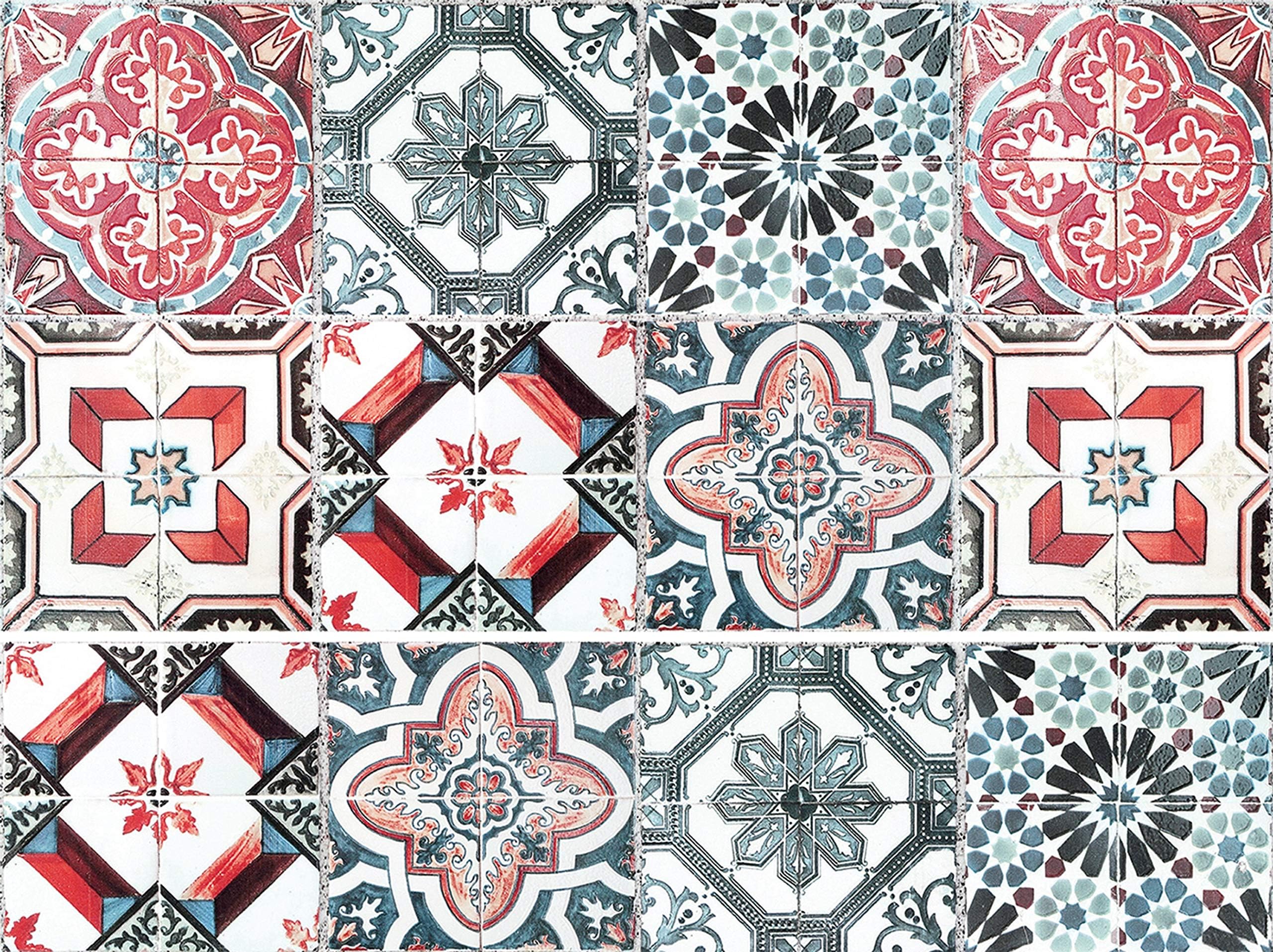 Cuadros Lifestyle Decorative Sticker Tiles with Motifs and Ornaments for Walls and Tiles 12 Piece Set | Satin Finish | 5…