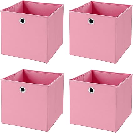 StickandShine 4er Set Rosa Faltbox 32 x 32 x 32 cm Aufbewahrungsbox
