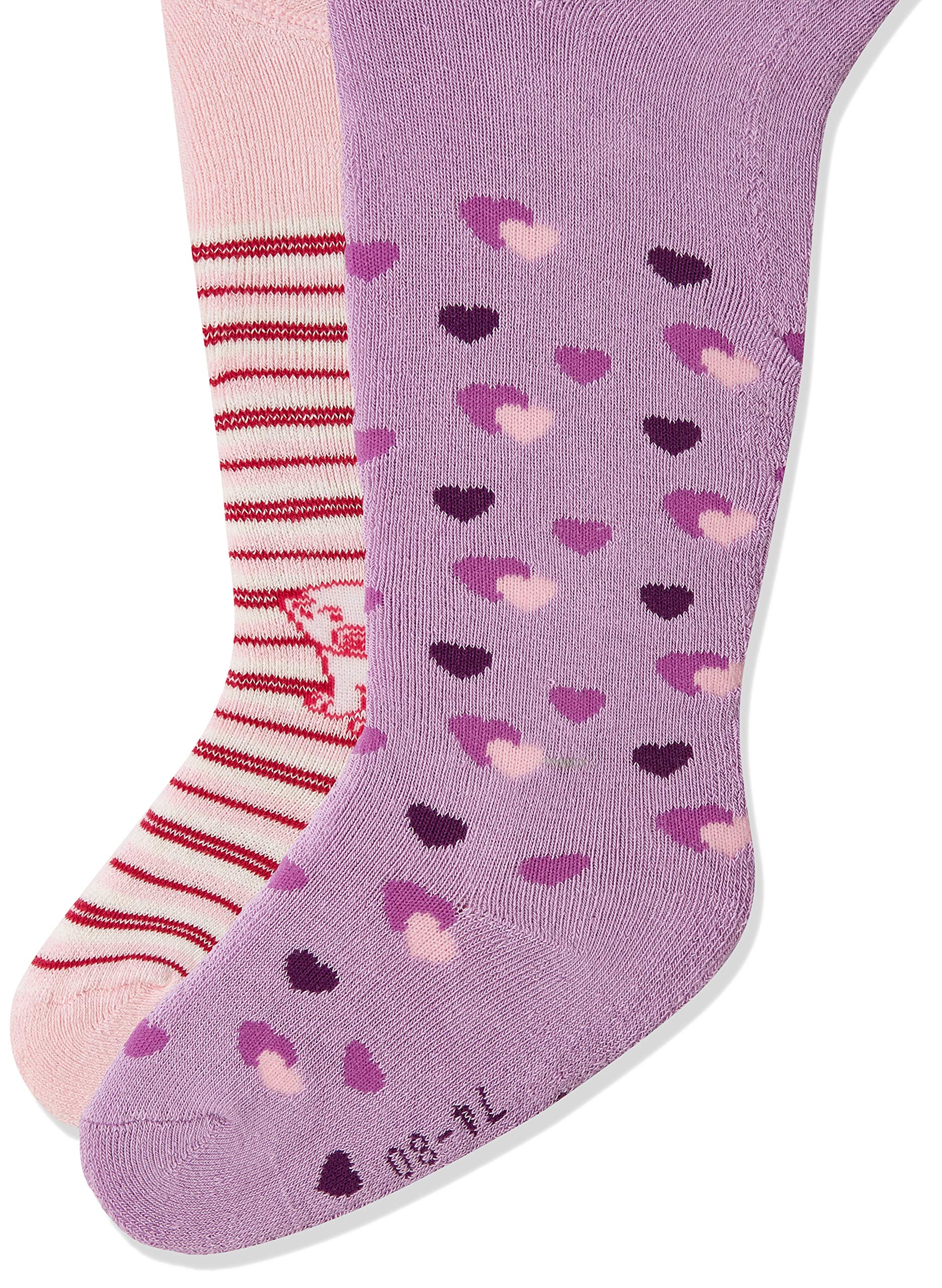 Playshoes Girls Warm thermal tights with polar bear/hearts with comfort waistband 498824, 900 - Multi-coloured, 74-80
