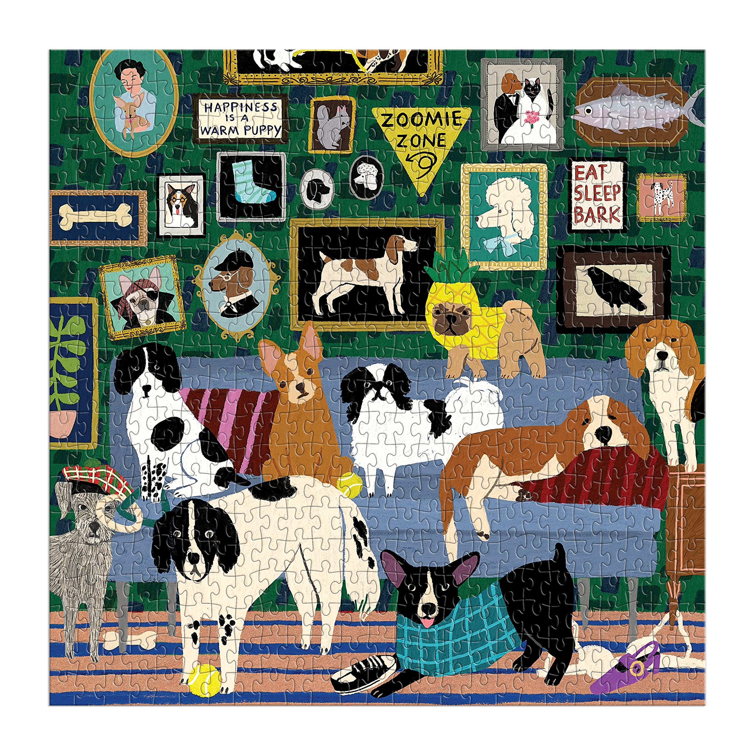Galison Lounge Dogs – 500 Piece Puzzle Fun and Challenging Activity with Bright and Bold Artwork of Dogs Lounging Around for Adults and Families