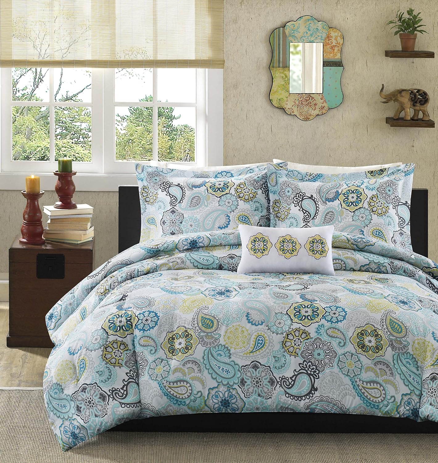 mizone tamil blue comforter set mizone tamil blue comforter set