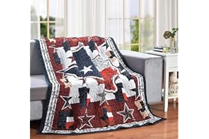 LL Home Texas State Shaped Flag Lone Star 60" x 50" Decorative Throw Quilt Blanket