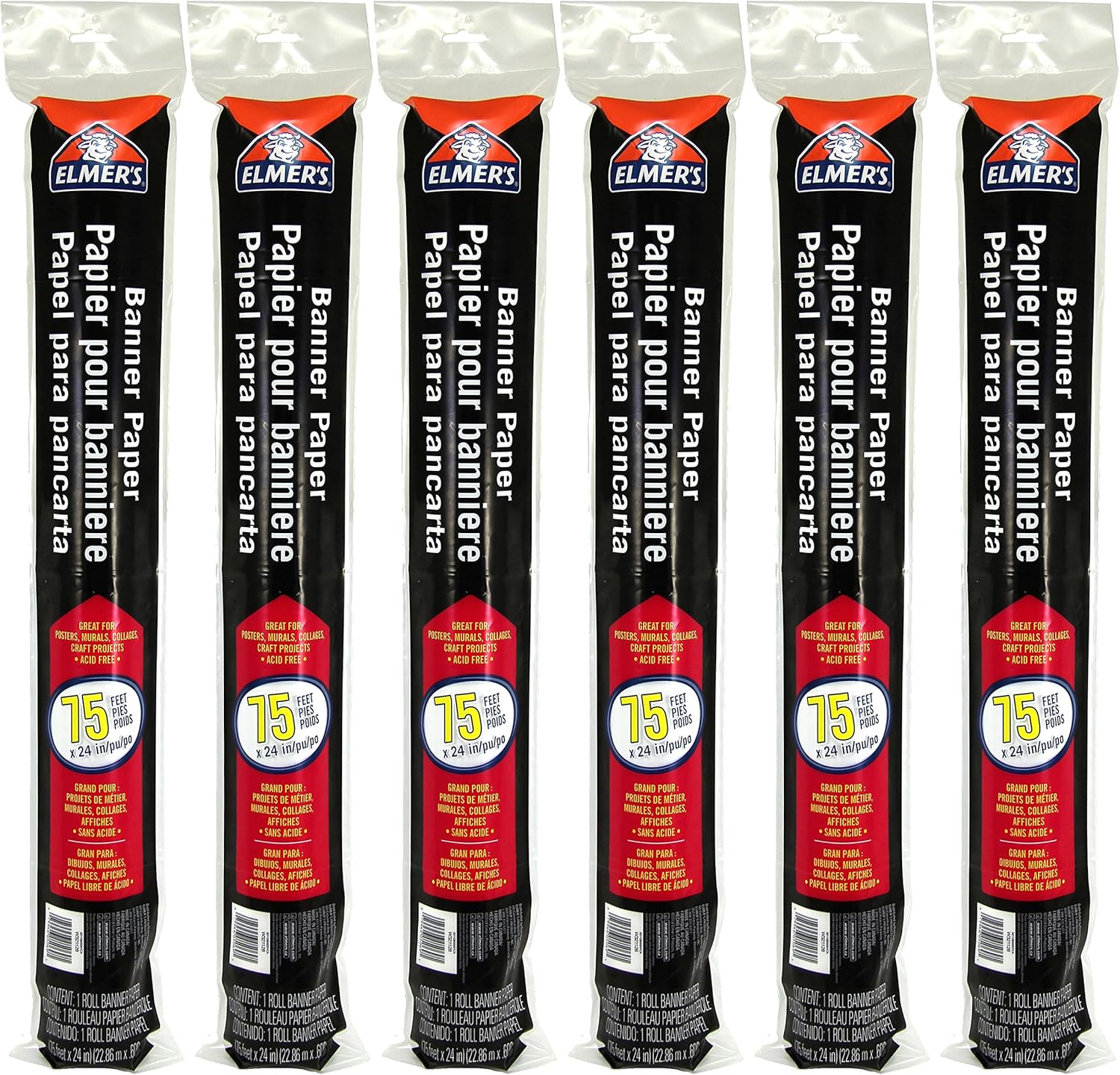 Elmer's Banner Paper Roll, White, 18LB, 24Inches x 75