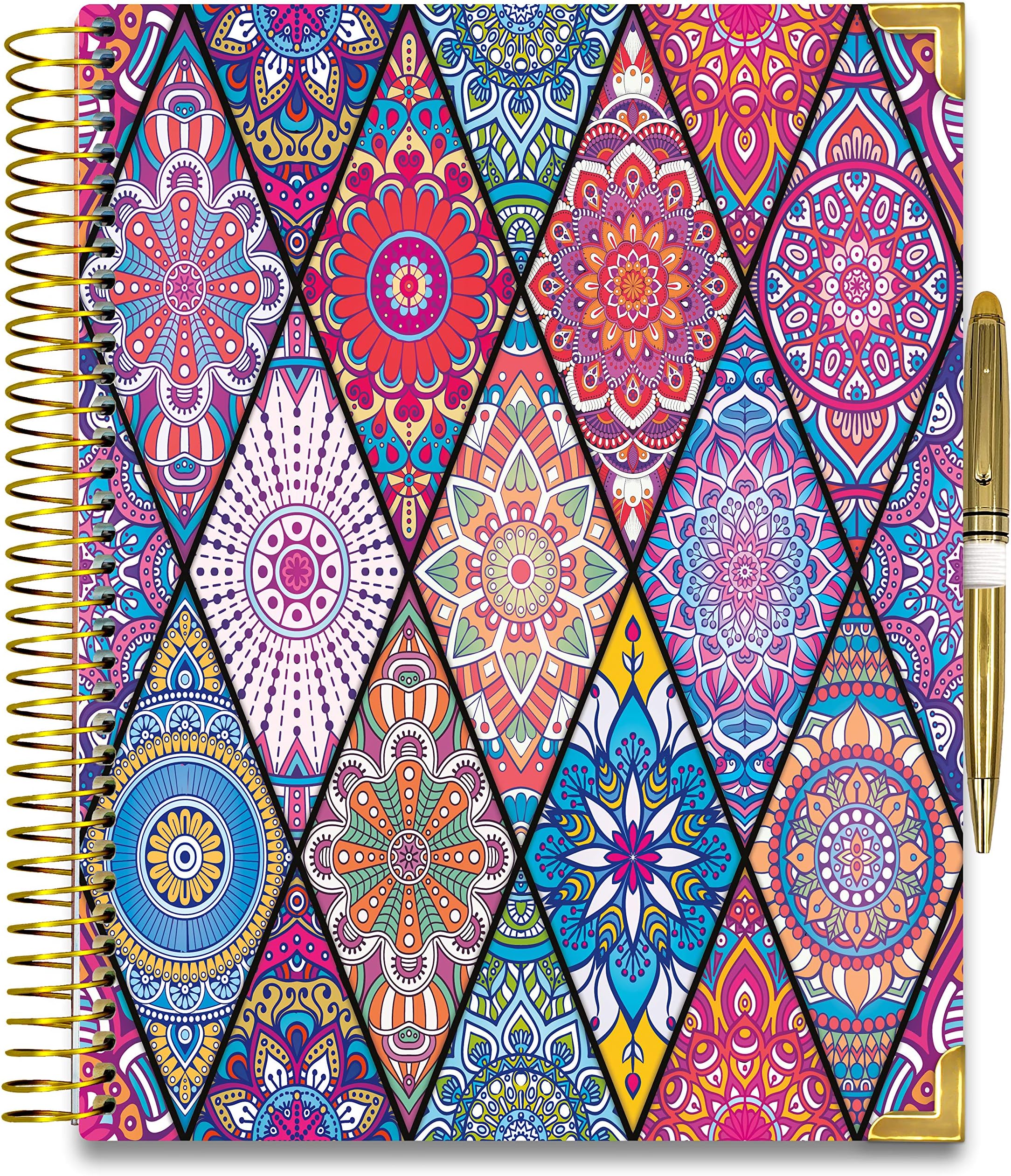 Tools4Wisdom 2020-2021 Planner Pro - Hardcover with Pen and 8.5x11 Colorful Interior - Vertical Weekly Layout - Monthly Calendar Tabs and Stickers (Model Q2G)