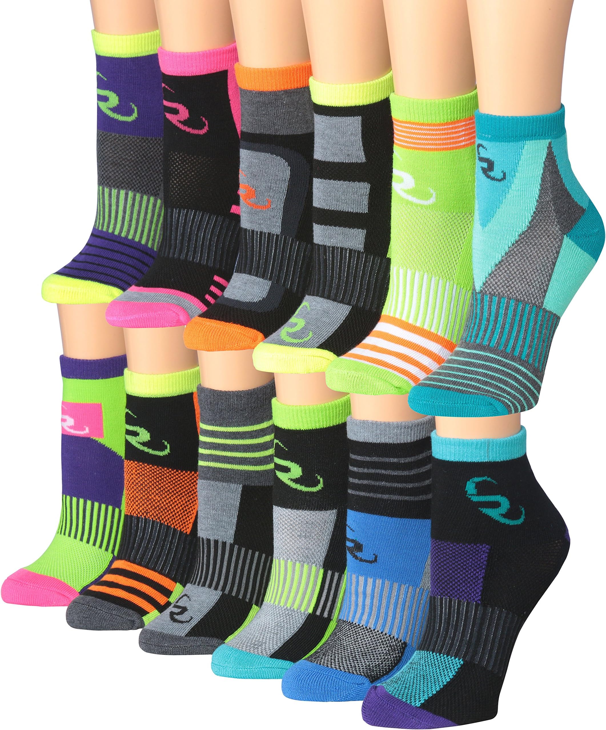 Women's 12-Pairs Running & Athletic Sports Performance Ankle/Quarter Socks