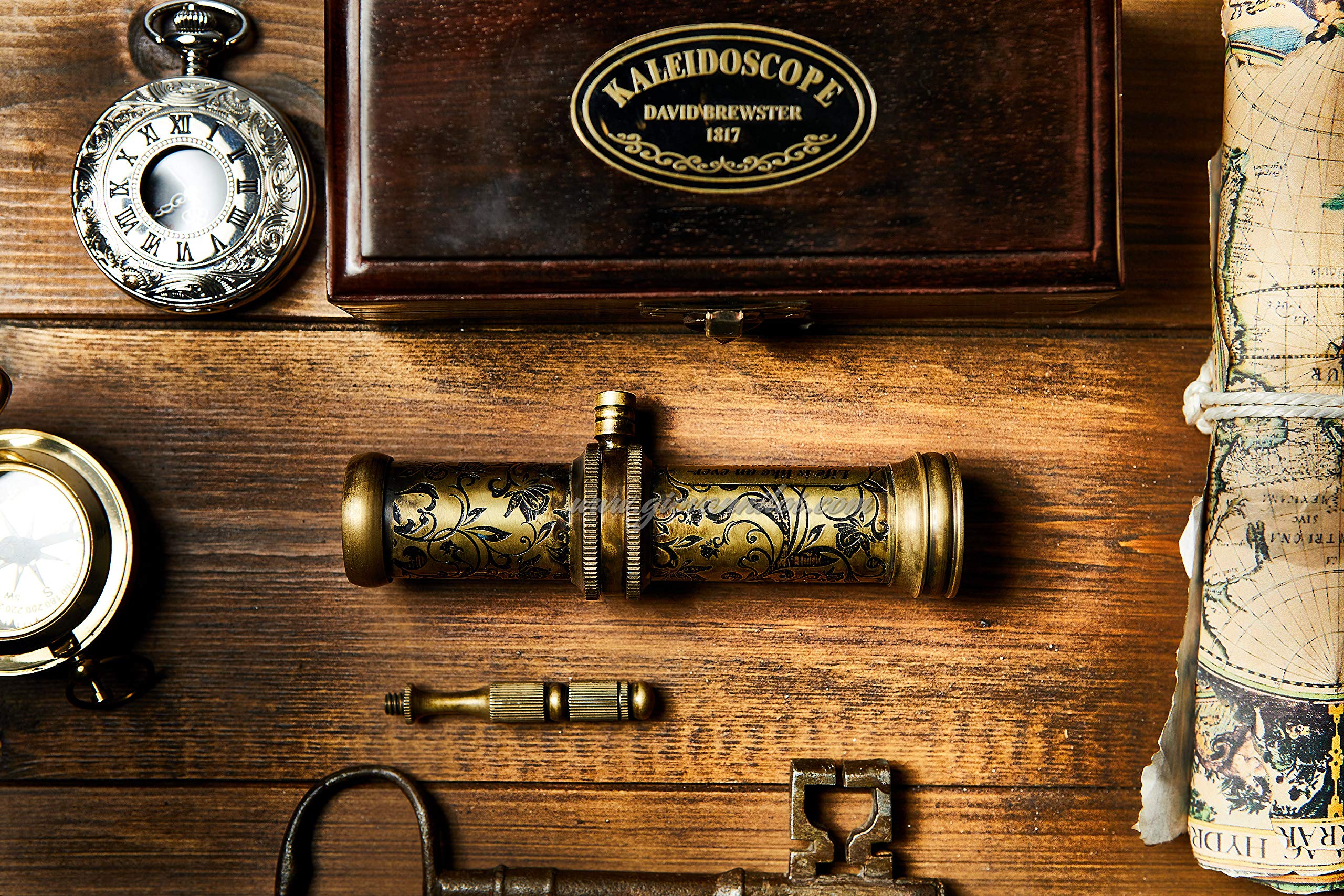V.Empire Handmade Kaleidoscope Educational Vintage Collection | Birthday | Any Occasion Gift for Kids and Adults (with Handle, One)