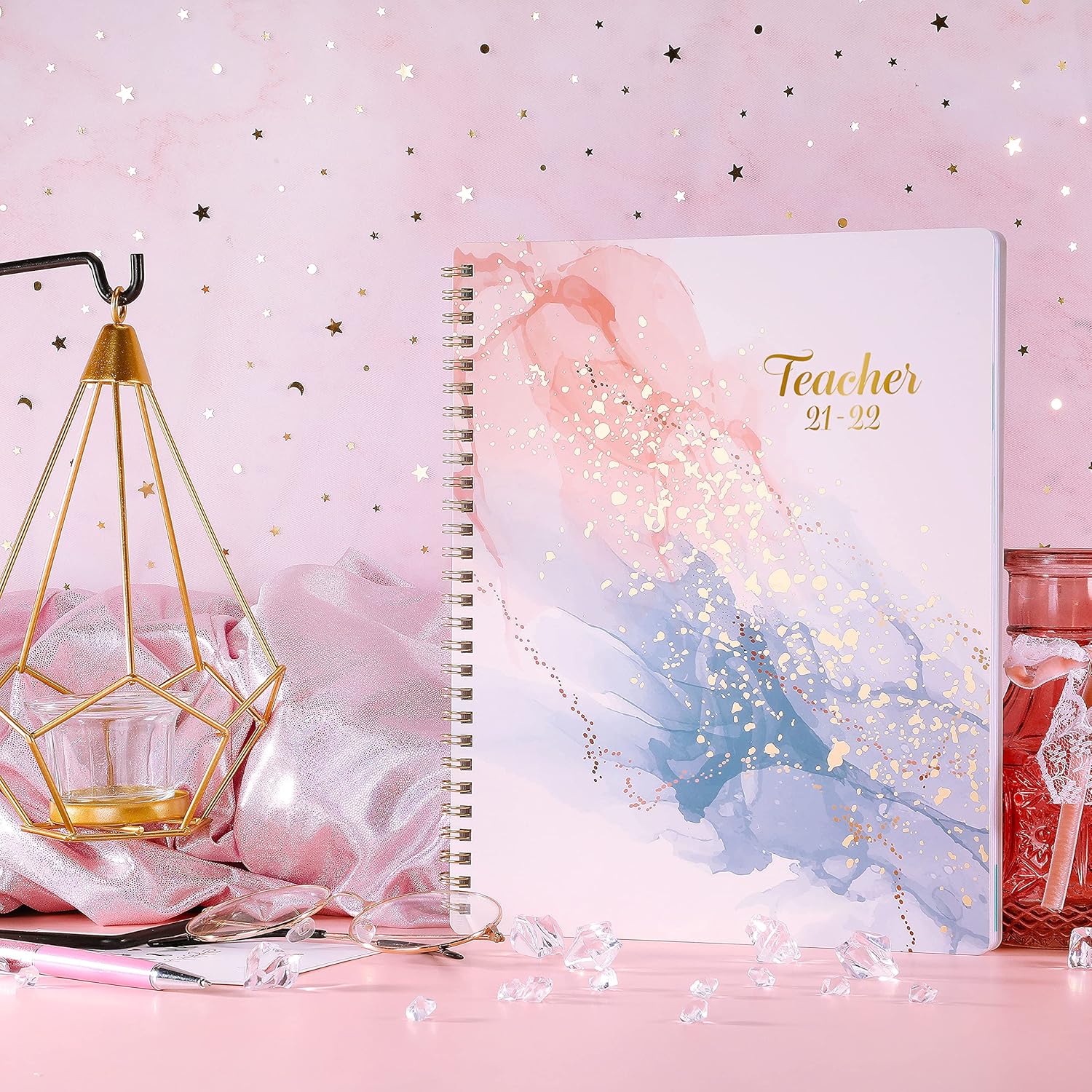 2021-2022 Teacher Planner-Academic Lesson Planner With Quotes, July 2021-June 2022, 7.8"* 9.8", Weekly and Monthly Pages With Thick Papers for Classroom or Homeschool, Flexible Cover, Wirebound : Office Products