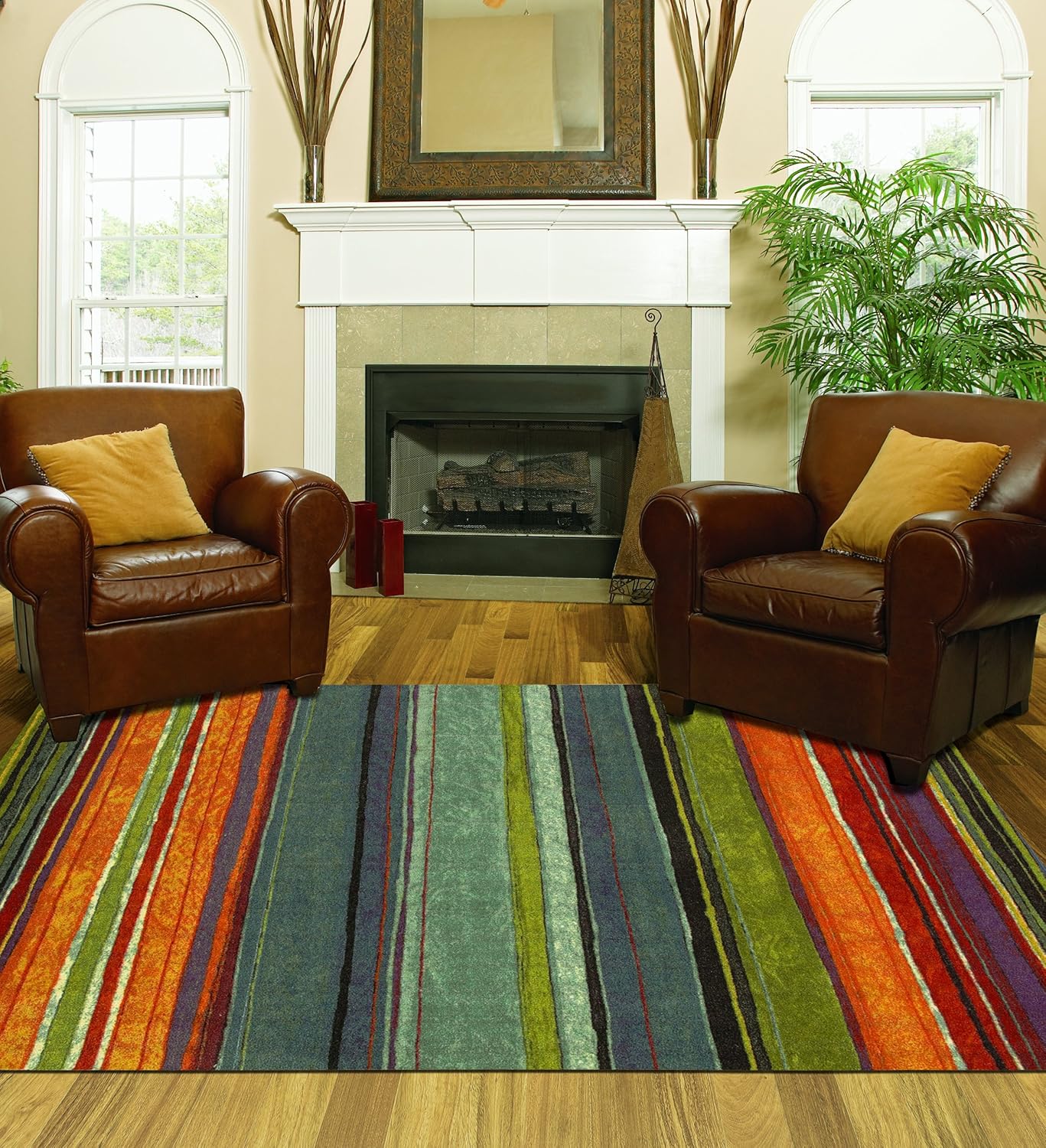 Amazon Mohawk Home New Wave Rainbow Printed Rug 8 x10