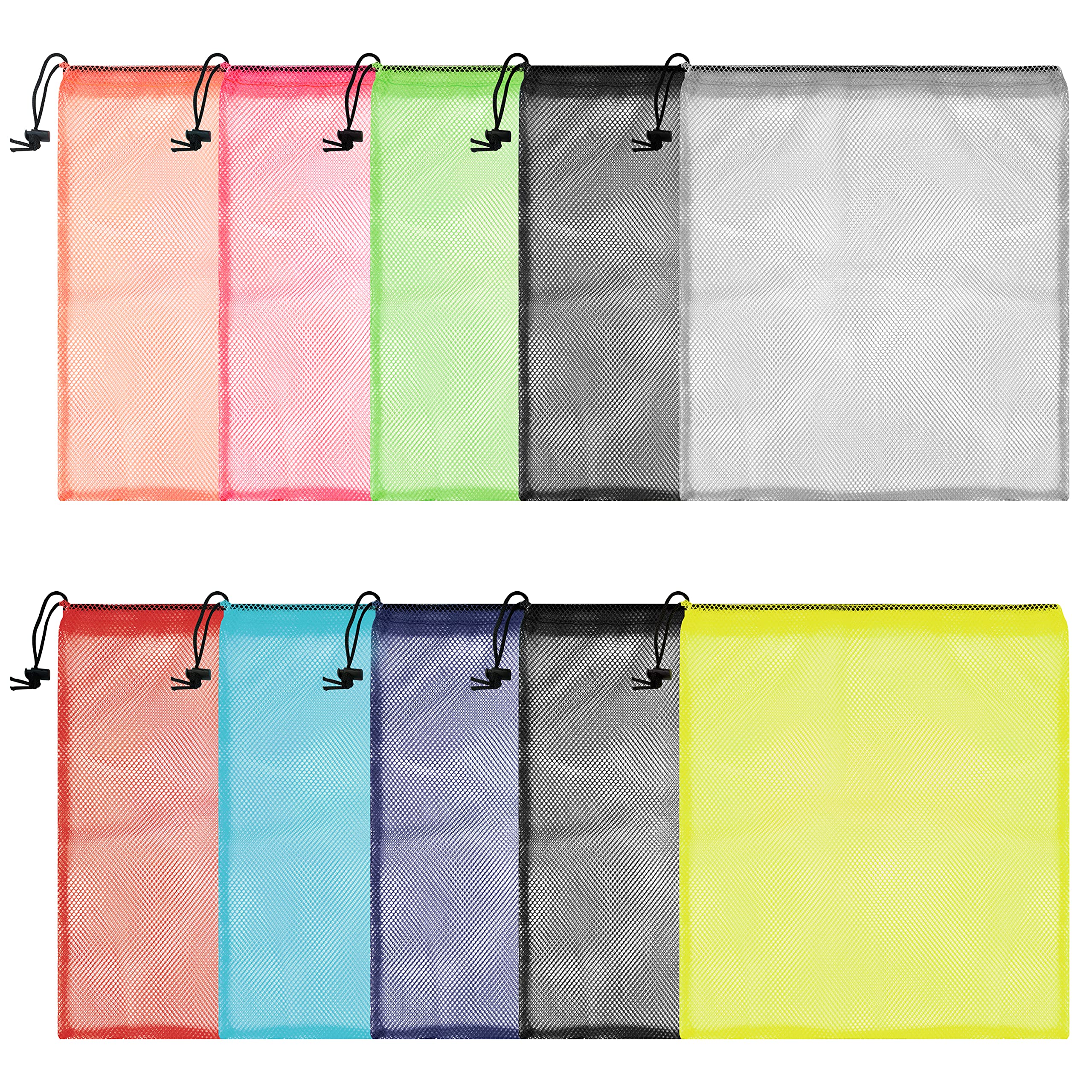 Belle Vous Mesh Laundry Bags (10 Pack) - Net Washing Bags for Laundry/Washing Machine Bag - Multicoloured Travel Laundry Bag & Drawstring Wash Bag Set