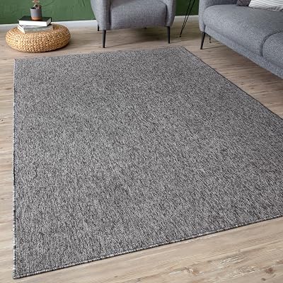 THE RUGS Low Pile Grey 80x150 cm Modern Indoor Rug Non-Shedding