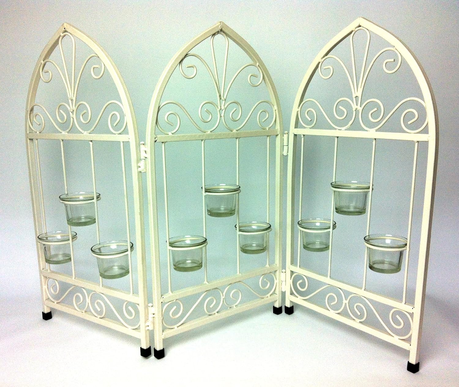 Shabby Chic Decorative Fire Screen Arched with 9 Tea Light